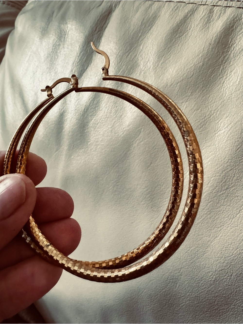 Large Gold Hoops - Picture 3 of 4